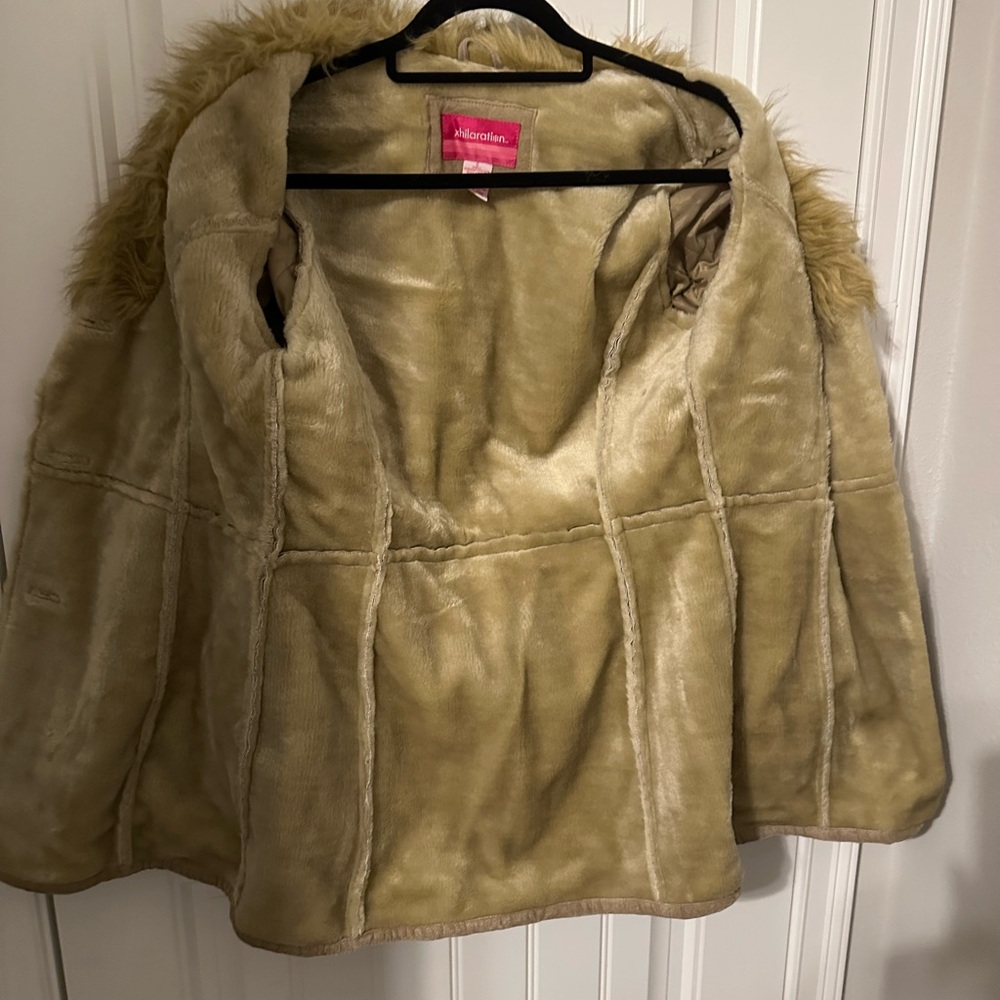 Faux suede and fur mid length coat - Picture 3 of 6